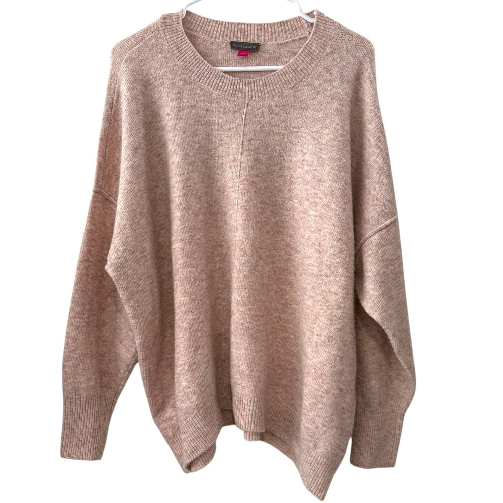 Vince Camuto Large Light Pink Oversized Relaxed Fit Knit Sweater Long Sleeve